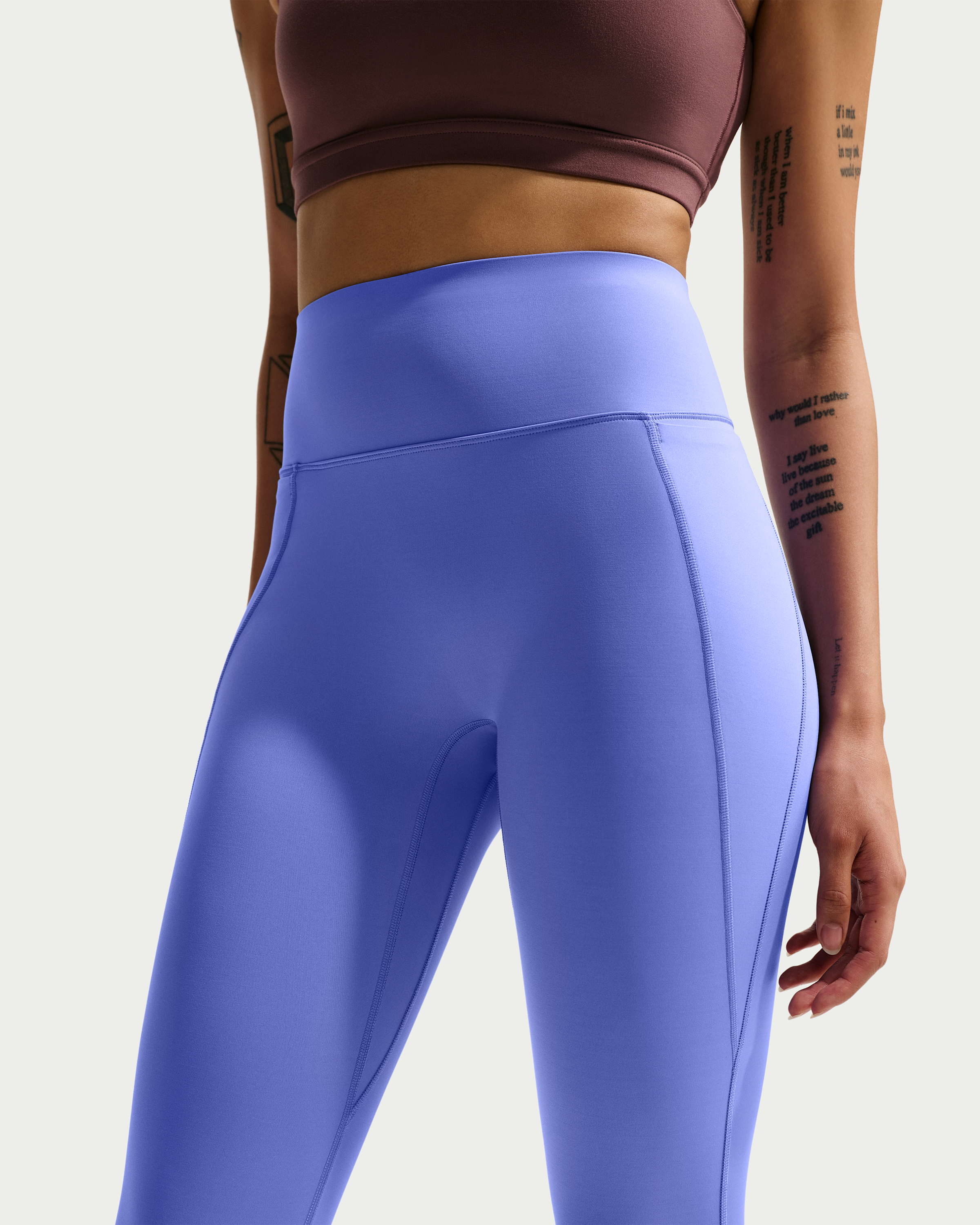 Nike Universa Women's High-Waisted Full-Length Leggings with No Front Seam - Sapphire/Bright Blue/Deep Night - View 2