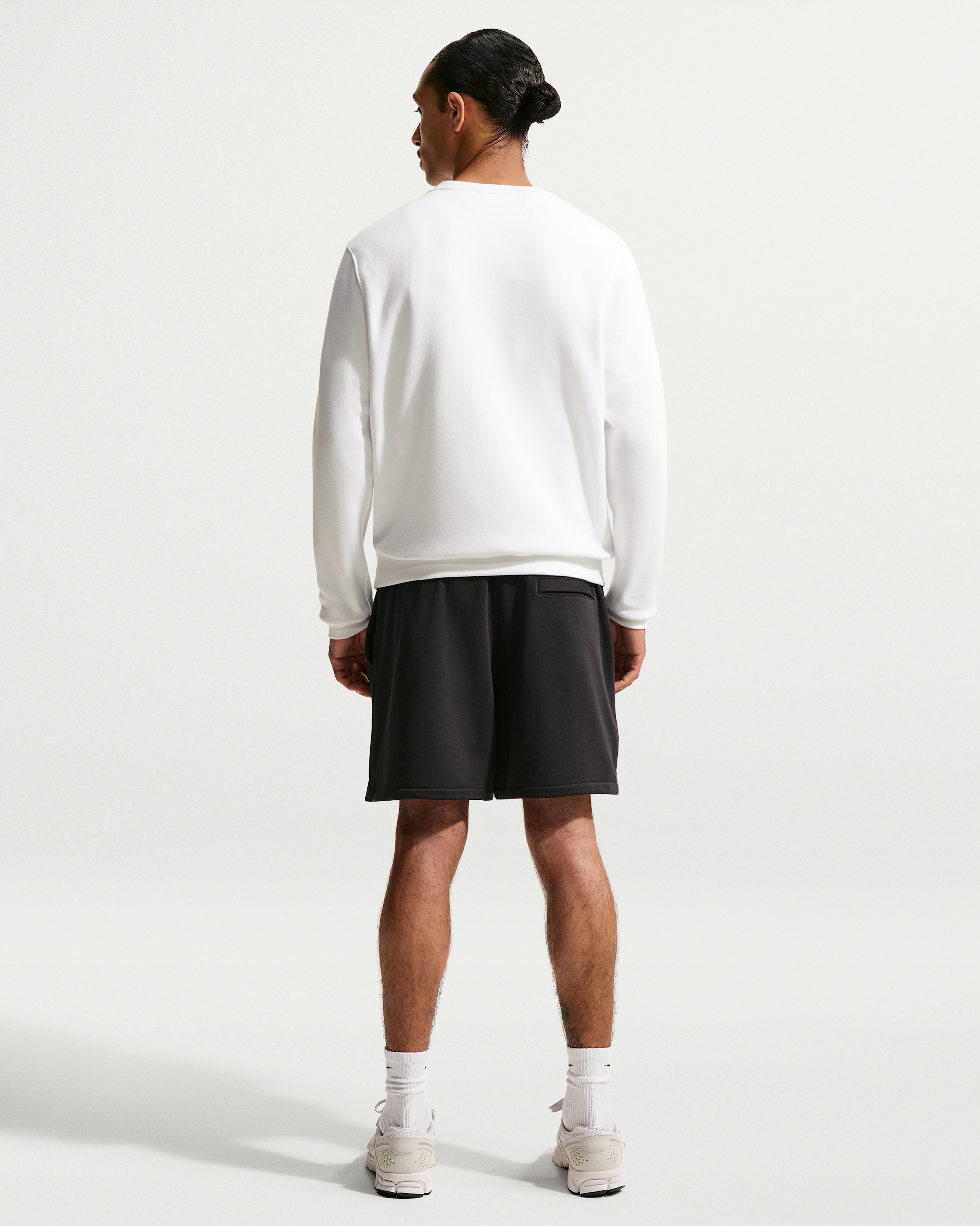 Nike Club Men's French Terry Flow Shorts - Black/Black/White - View 5