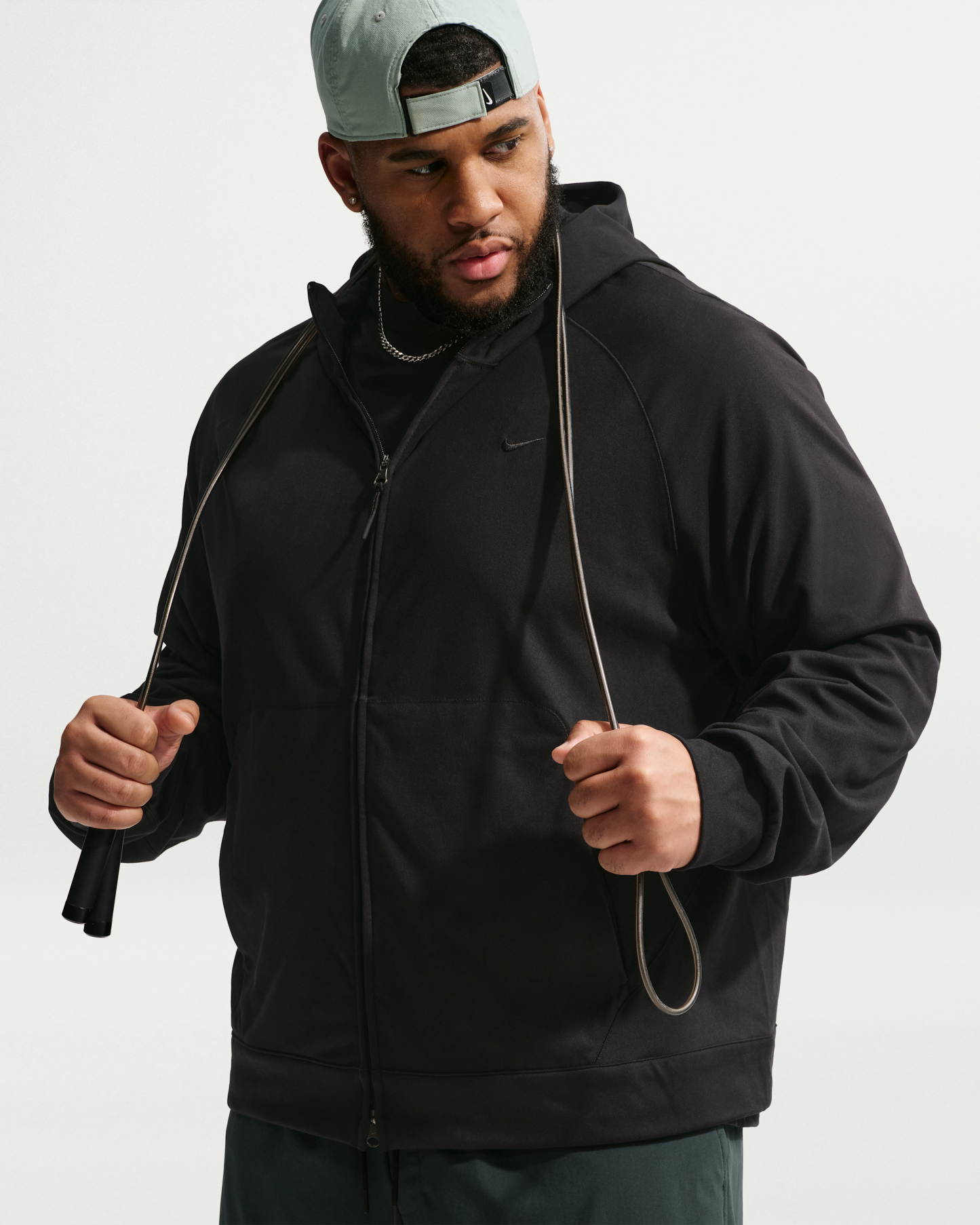 Nike Primary NanoKnit Men's Dri-FIT UV Protection Full-Zip Performance Hoodie - Black/Black - View 8