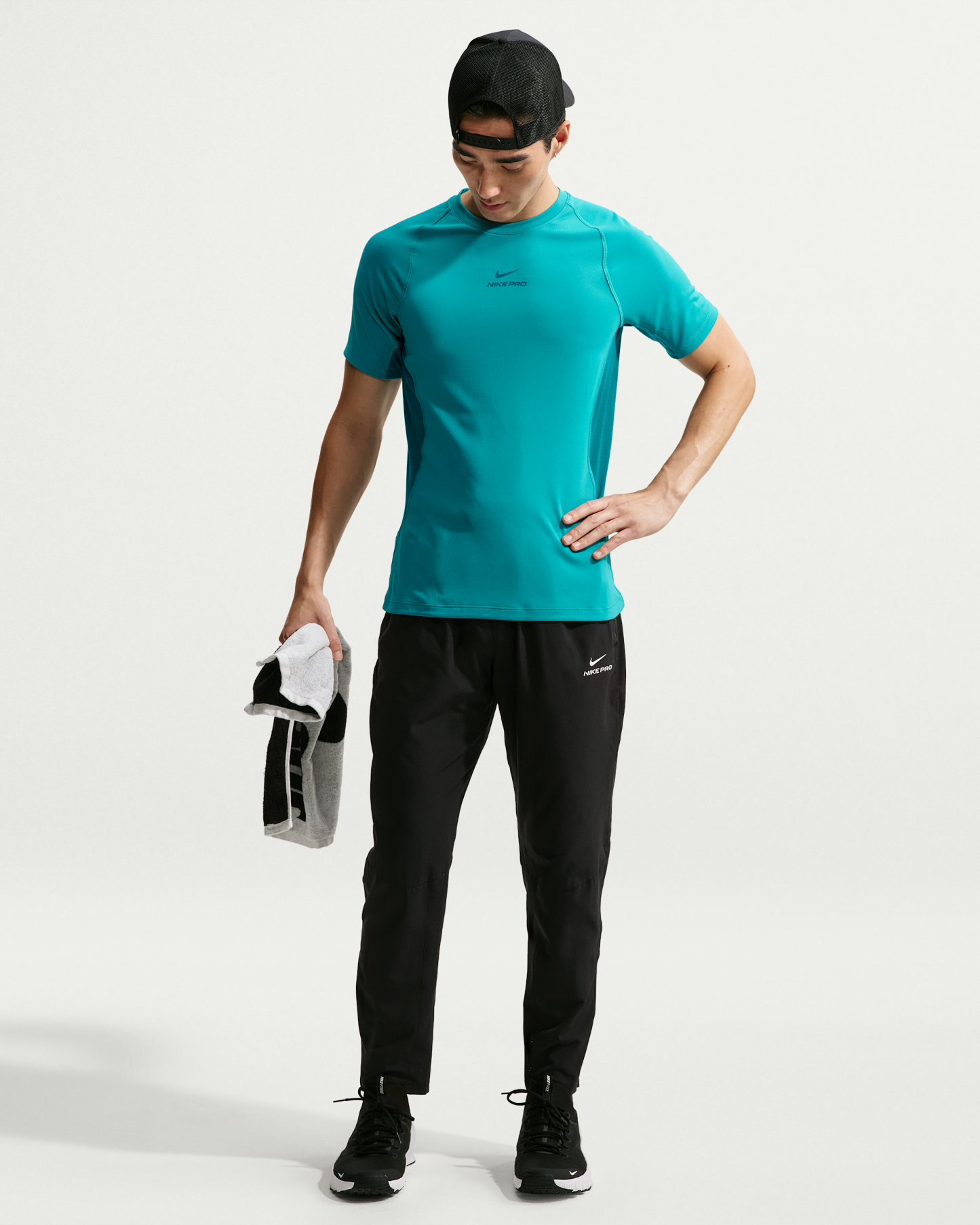 Nike Pro Training Men's Dri-FIT Short-Sleeve Top - Energy/Bright Spruce/Bright Spruce - View 4