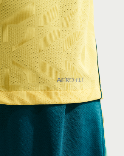 Brazil National Team 2026 Match Home Men's Nike Aero-FIT Football Shirt - Canary/Light Menta/Geode Teal - View 6