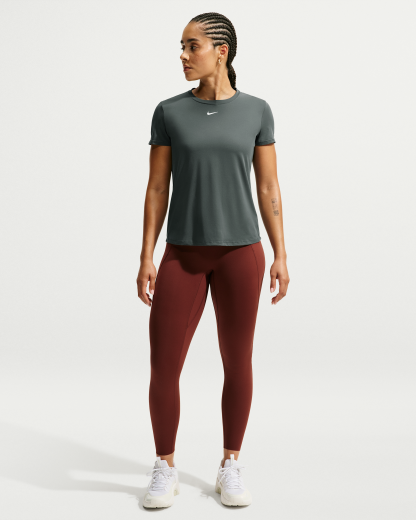 Nike One Classic Women's Dri-FIT Short-Sleeve Top - Camo Green/White - View 4