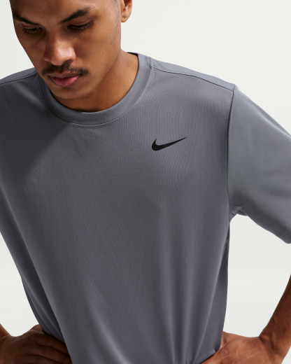 Nike Men's Dri-FIT Training T-Shirt - Smoke Grey/Black - View 3