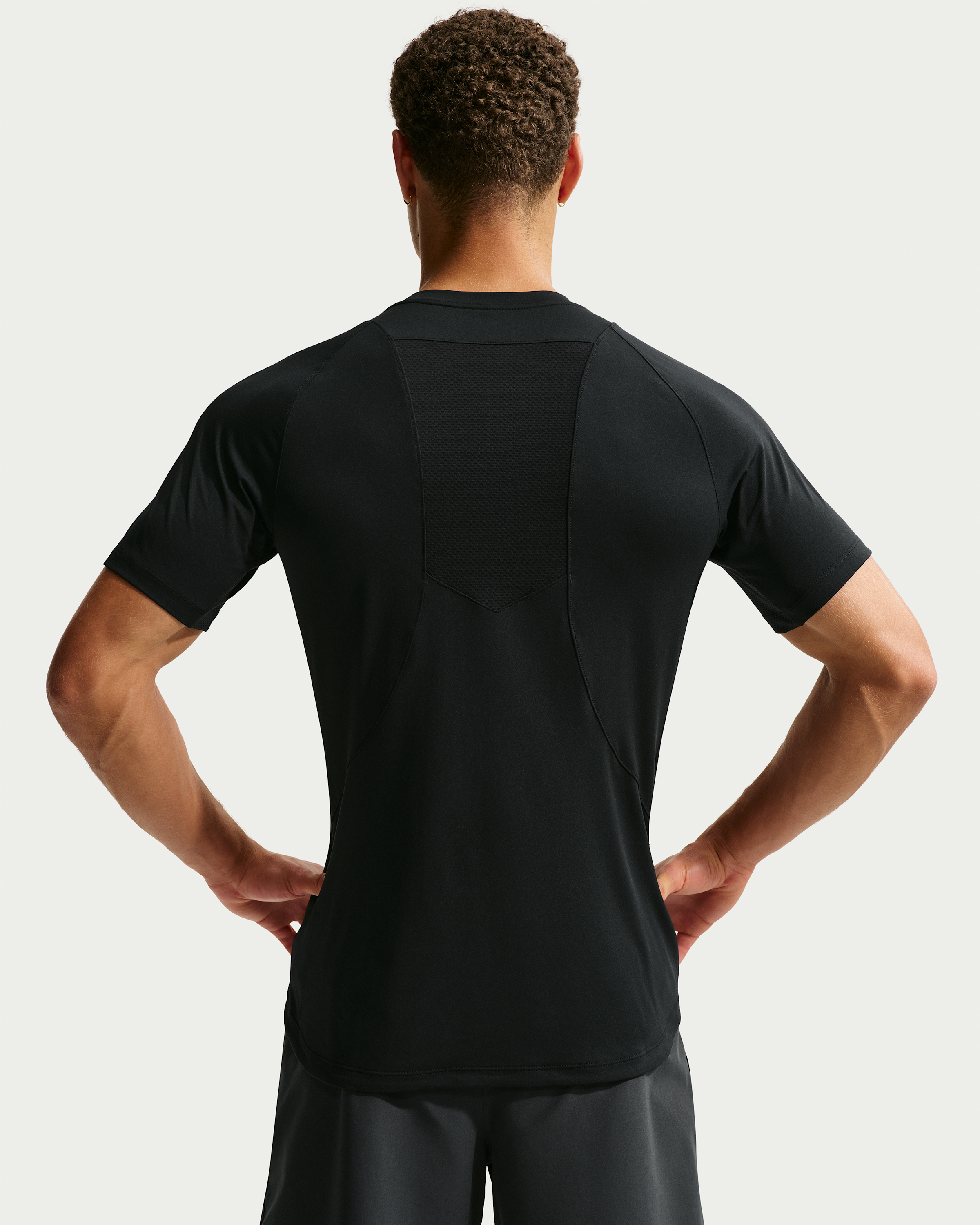 Nike Pro Training Men's Dri-FIT ADV Short-Sleeve Top - Black/Black/White - View 2