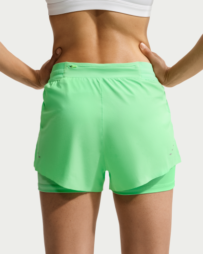 Nike Swift Women's Dri-FIT Mid-Rise 2-in-1 Running Shorts - Illusion Green/Cucumber Calm - View 3