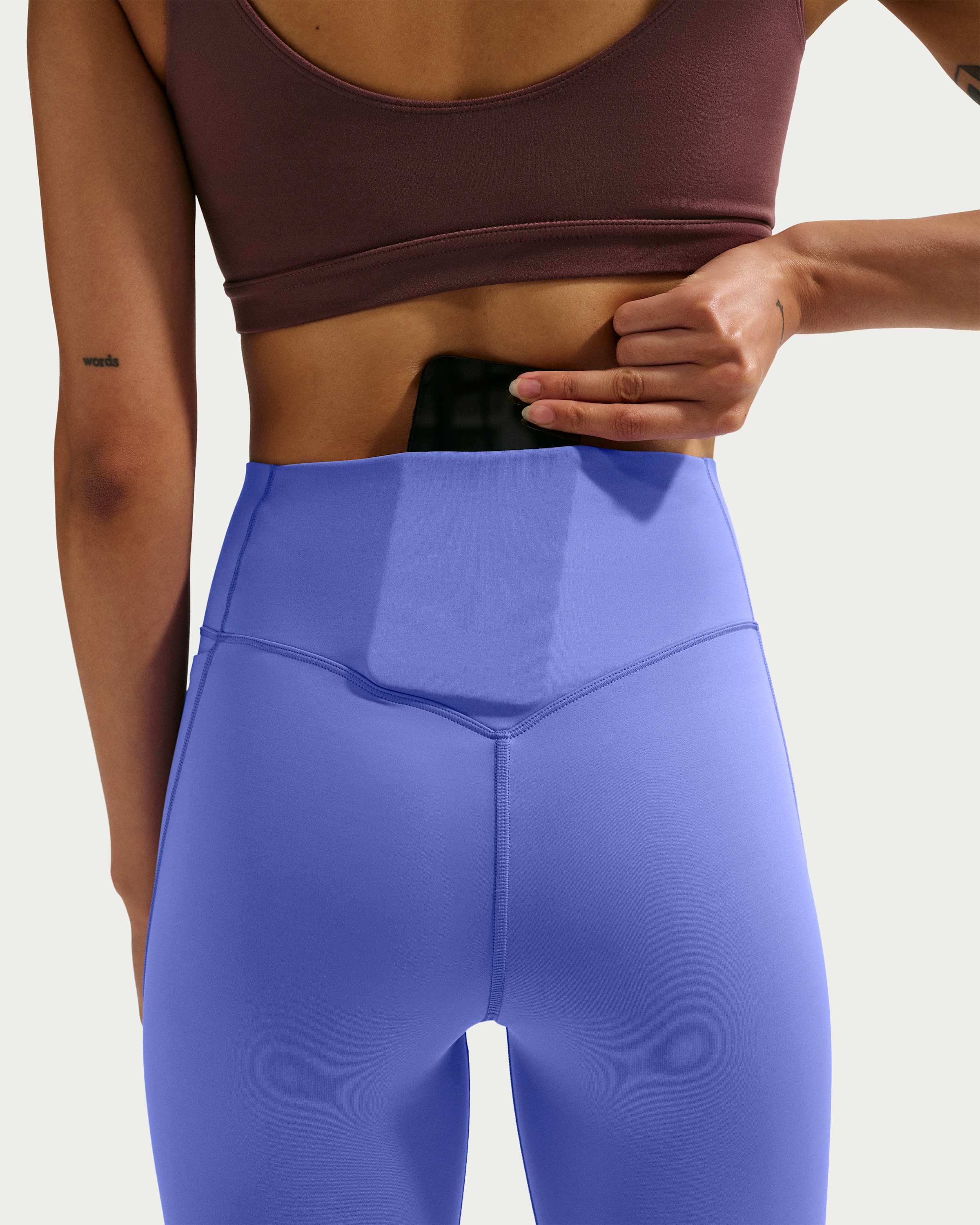 Nike Universa Women's High-Waisted Full-Length Leggings with No Front Seam - Sapphire/Bright Blue/Deep Night - View 6