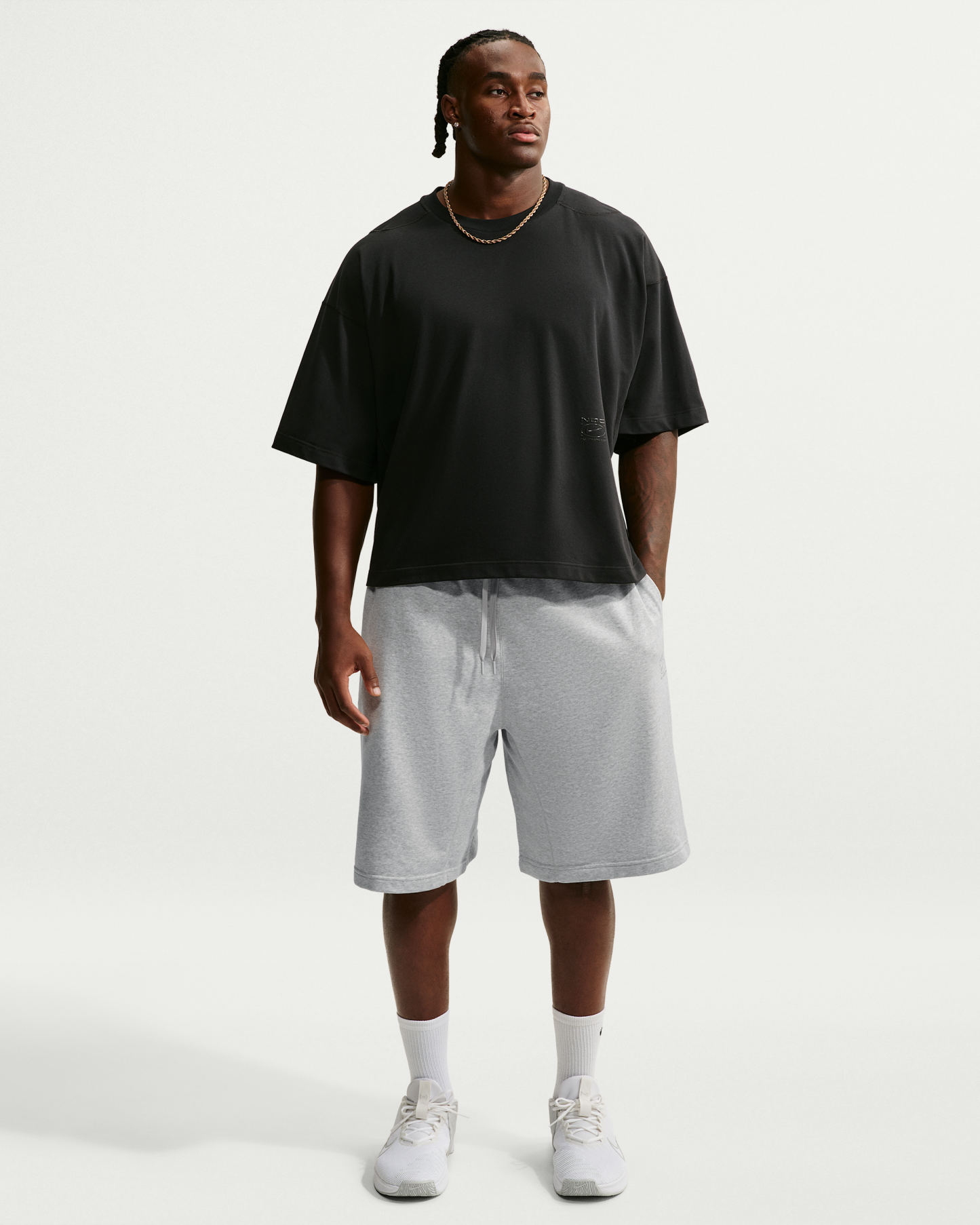 Nike N.A.C. Men's Dri-FIT Fleece Training Shorts - Light Smoke Grey/Heather/Light Smoke Grey - View 6