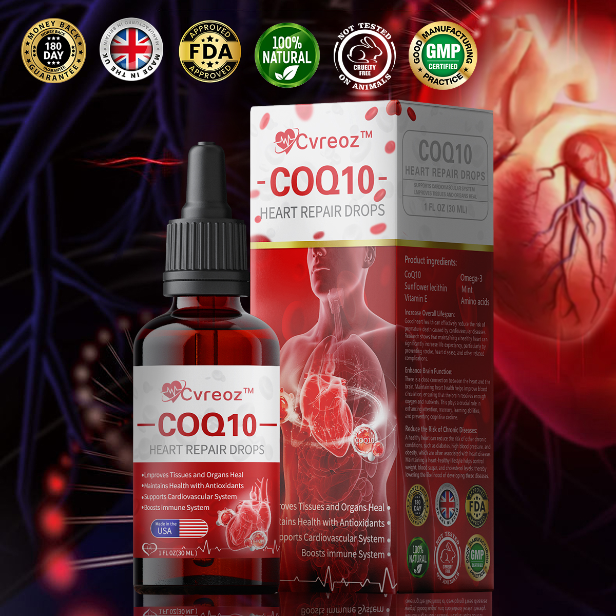 Cvreoz™ CoQ10 Heart Repair Drops