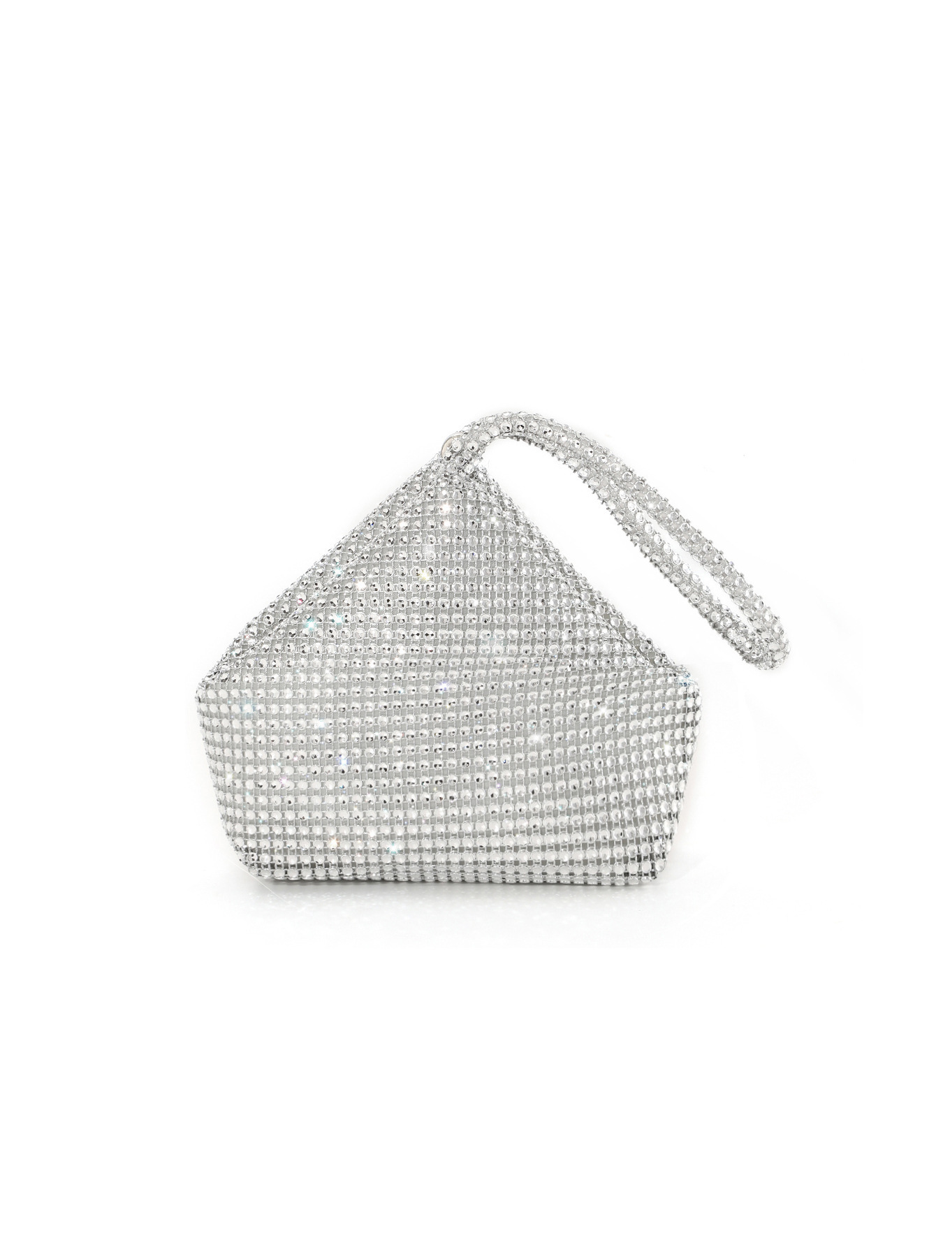 Faux Rhinestone Studded Glitter Mine Bag