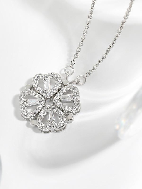 Love Copper and Zirconia Pendant Necklace