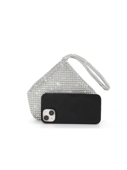 Faux Rhinestone Studded Glitter Mine Bag