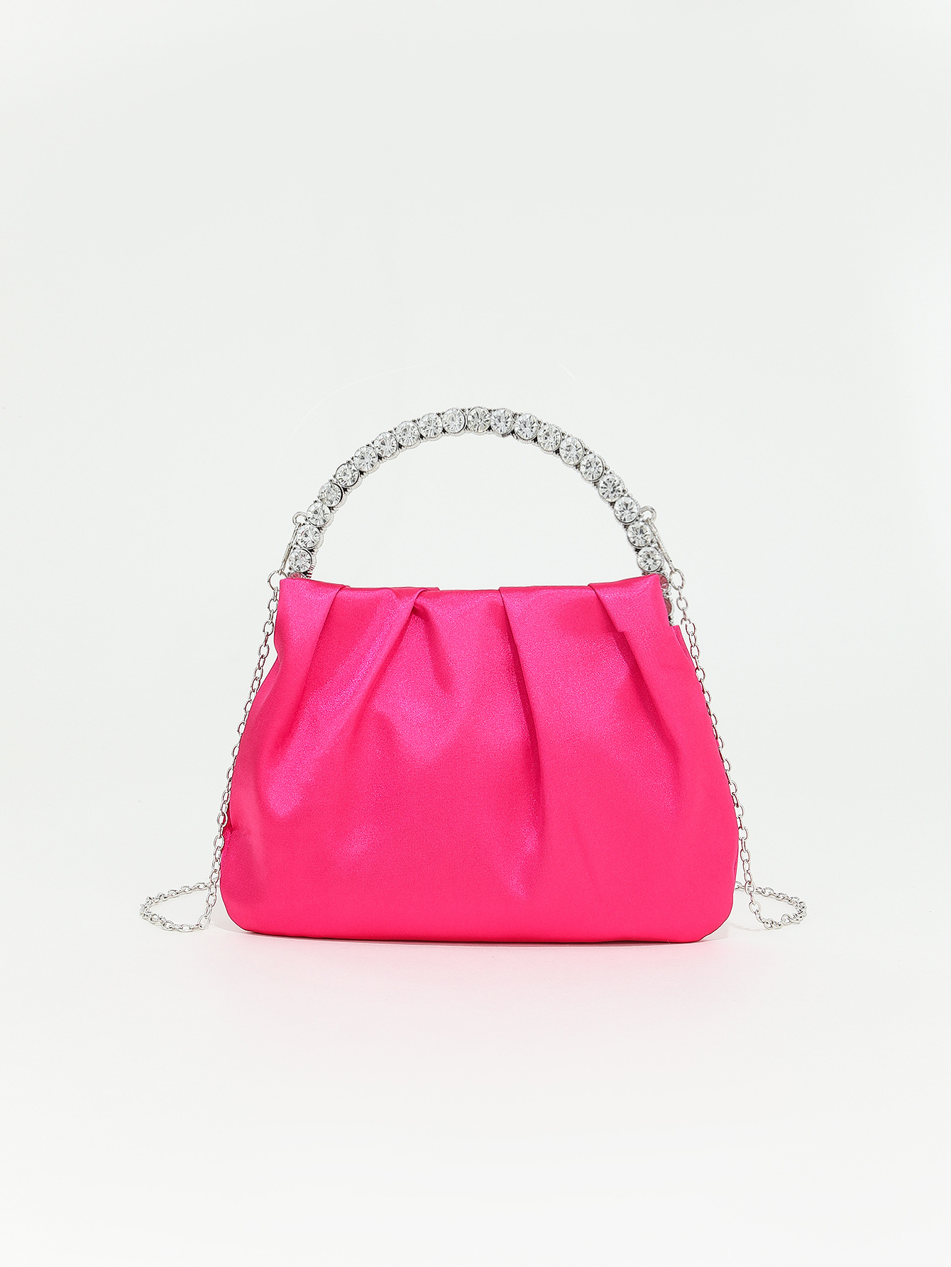 Rhinestone Studded Circle Handheld Evening Bag