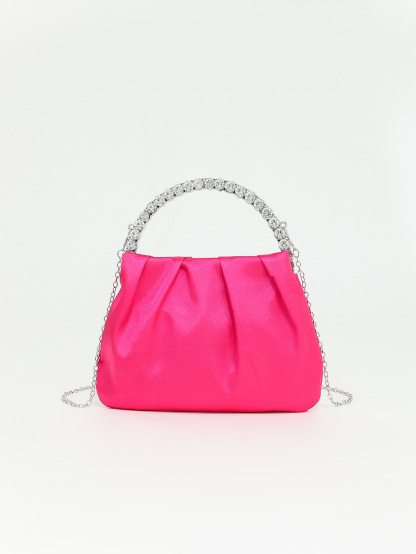 Rhinestone Studded Circle Handheld Evening Bag