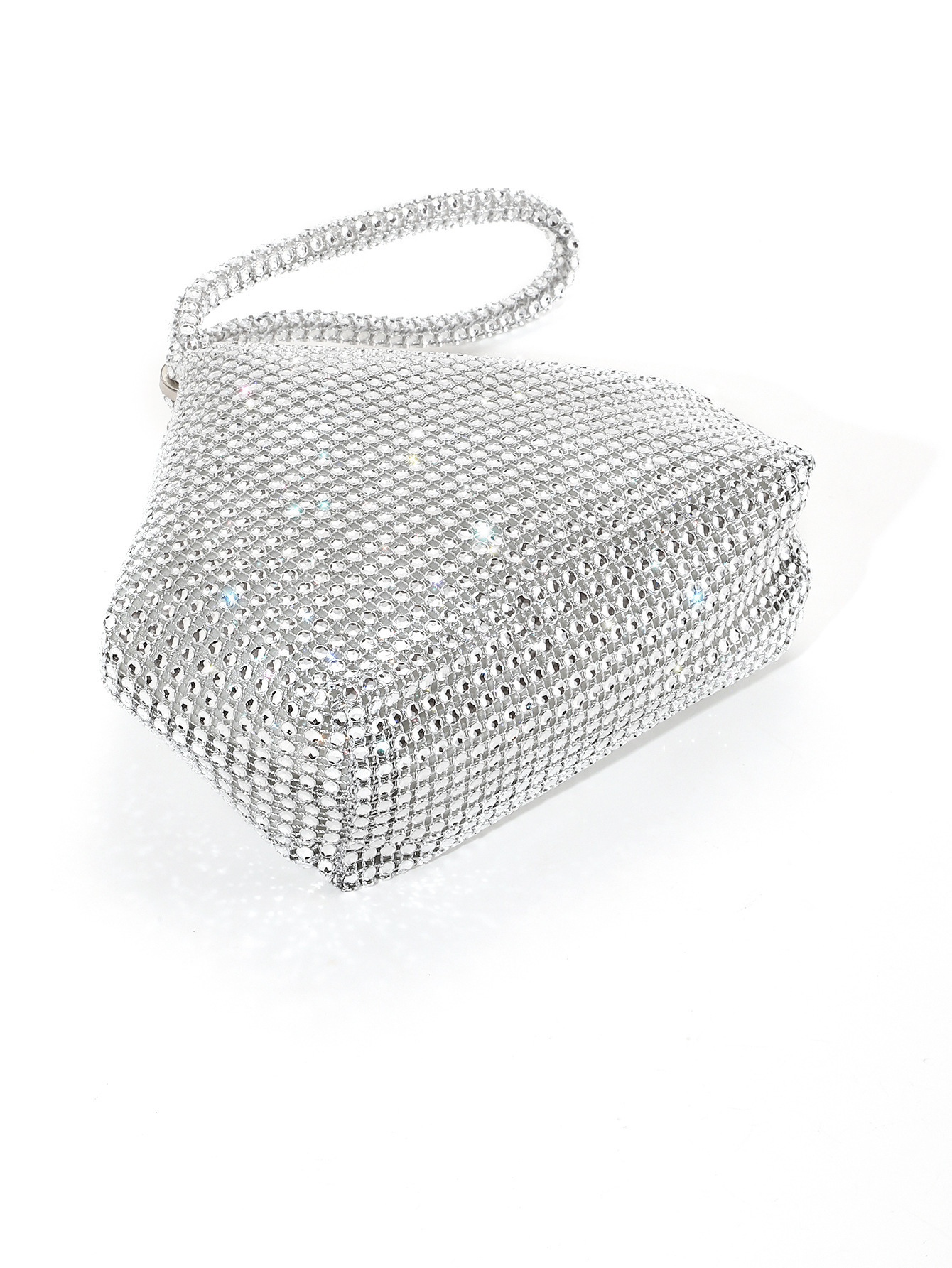 Faux Rhinestone Studded Glitter Mine Bag