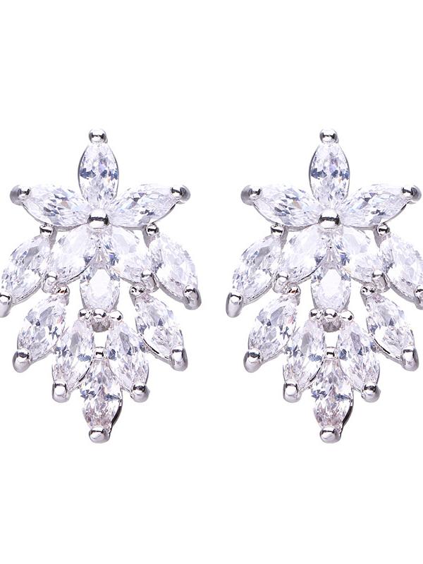 Fashion Simple Zirconia Flower Stud Earrings