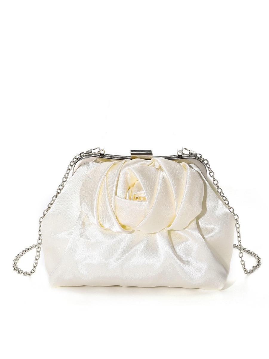 Satin Silk Dimensional Rose Tote Bag 