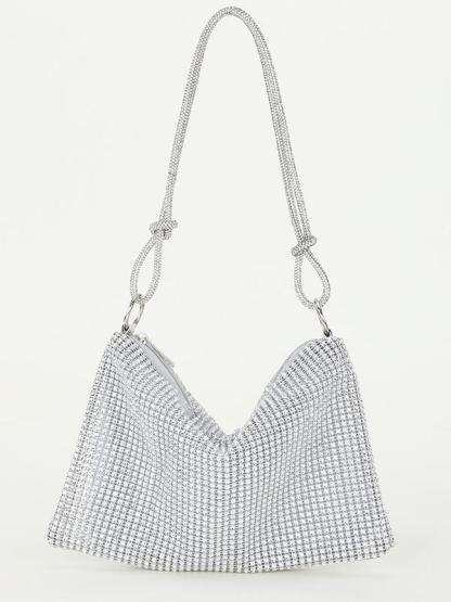 Rhinestone Knotted Underarm Crescent Bag 