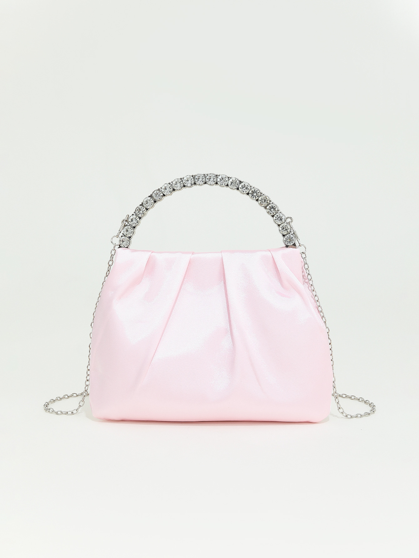 Rhinestone Studded Circle Handheld Evening Bag