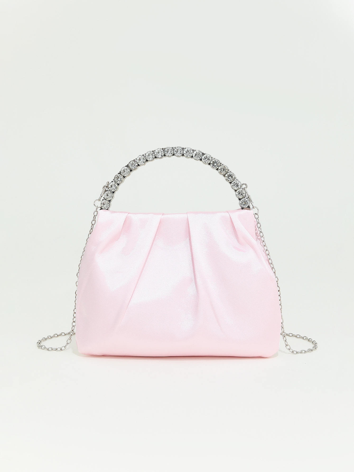 Rhinestone Studded Circle Handheld Evening Bag