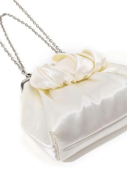 Satin Silk Dimensional Rose Tote Bag 