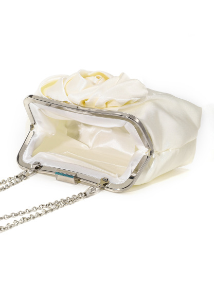 Satin Silk Dimensional Rose Tote Bag 