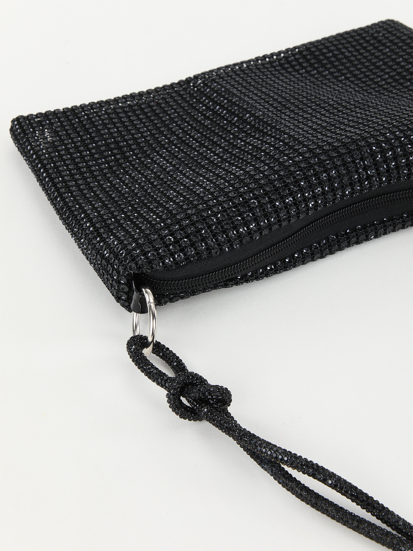 Rhinestone Knotted Underarm Crescent Bag 