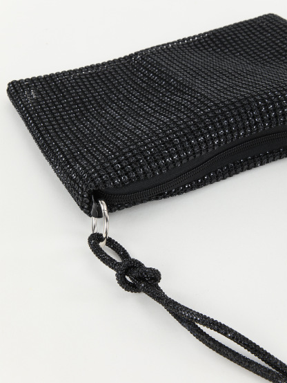 Rhinestone Knotted Underarm Crescent Bag 