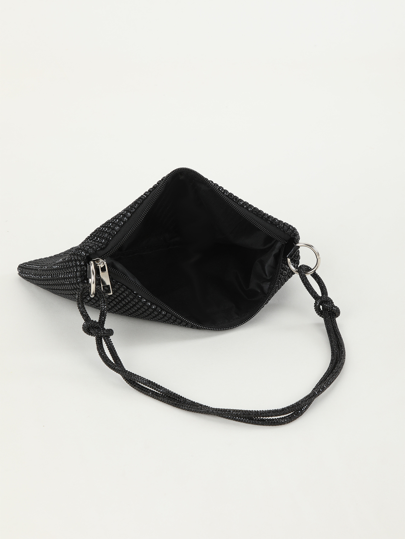 Rhinestone Knotted Underarm Crescent Bag 