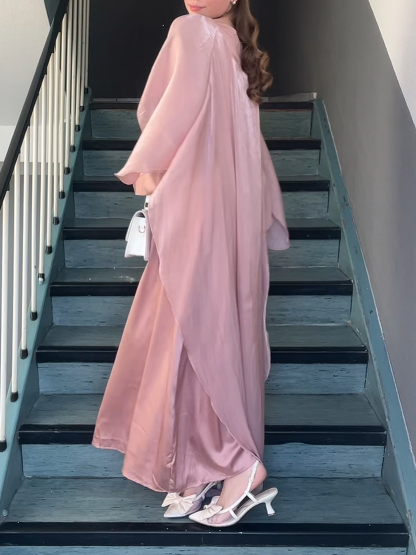 Sweet Solid-Color Silk-Smooth Dress