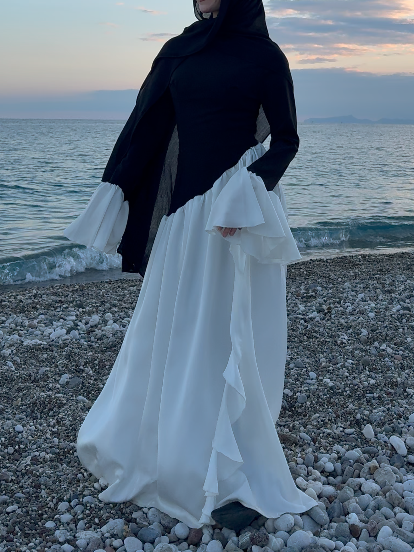 Round Neck Temperament Flare Sleeve Dress