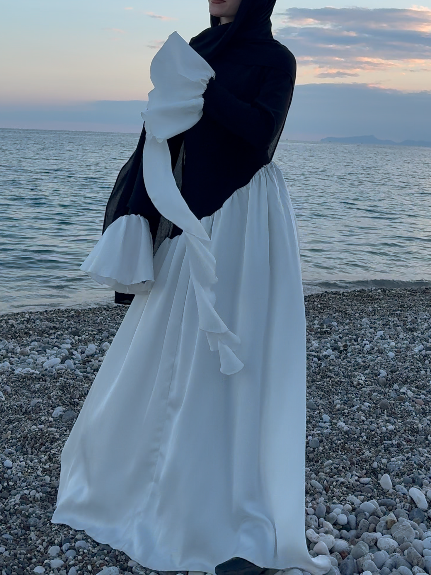 Round Neck Temperament Flare Sleeve Dress