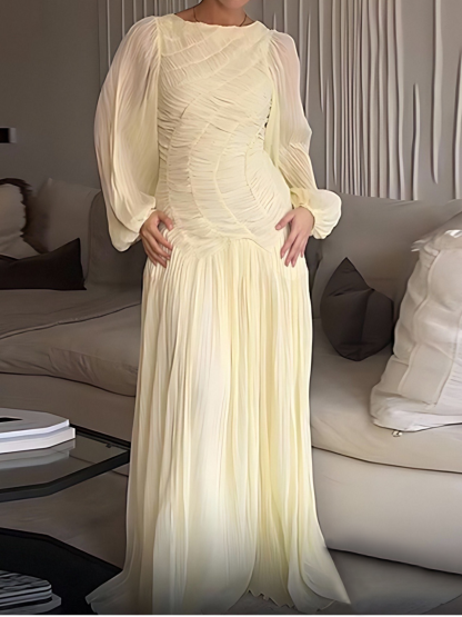 Pulled Mesh Ruffles Dress