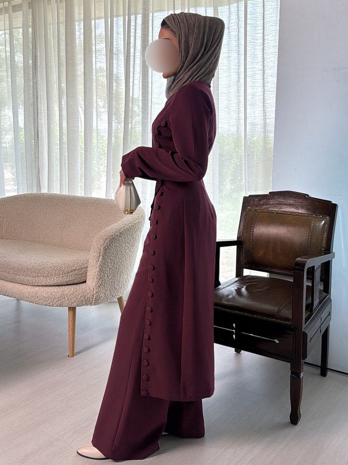 2pcs Solid Color Slim Fit Set