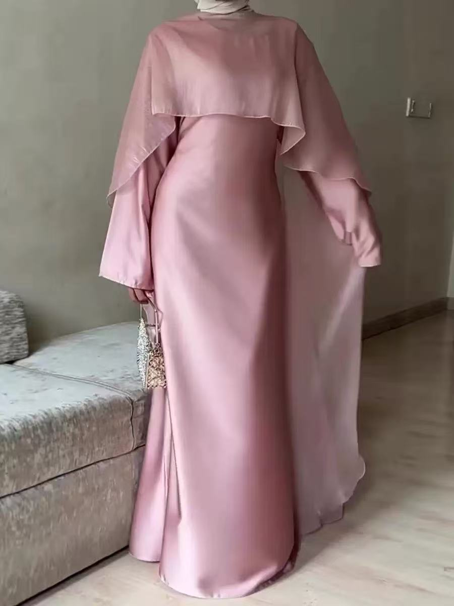 Sweet Solid-Color Silk-Smooth Dress