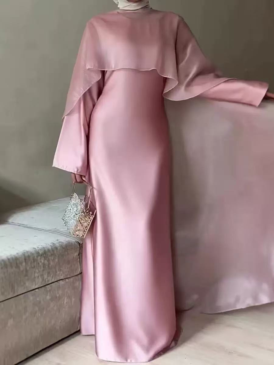 Sweet Solid-Color Silk-Smooth Dress