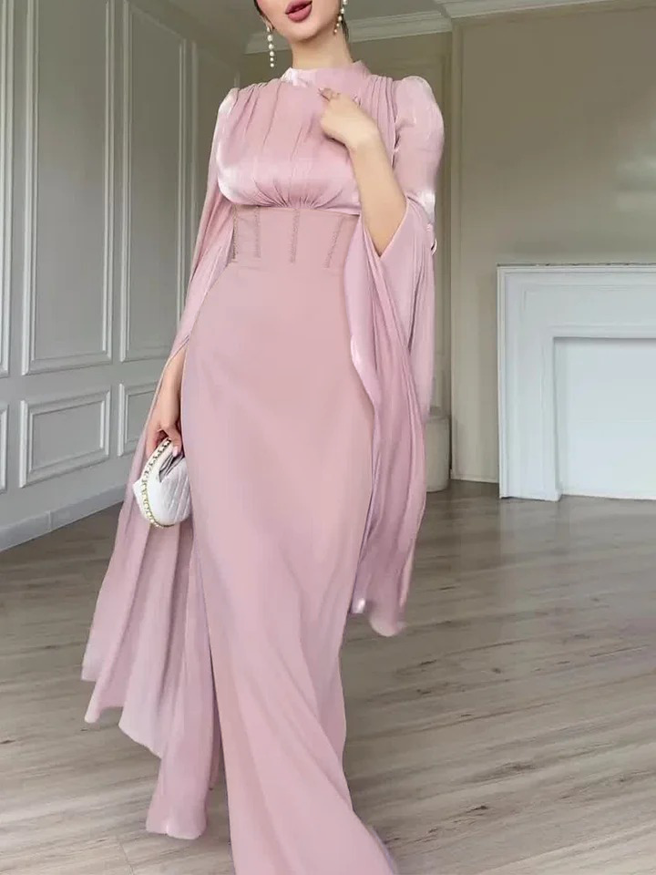 Flared Sleeve Pink Comfort Dress  vip.dresslova