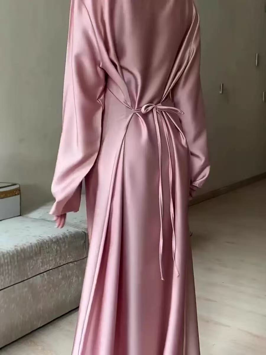 Sweet Solid-Color Silk-Smooth Dress