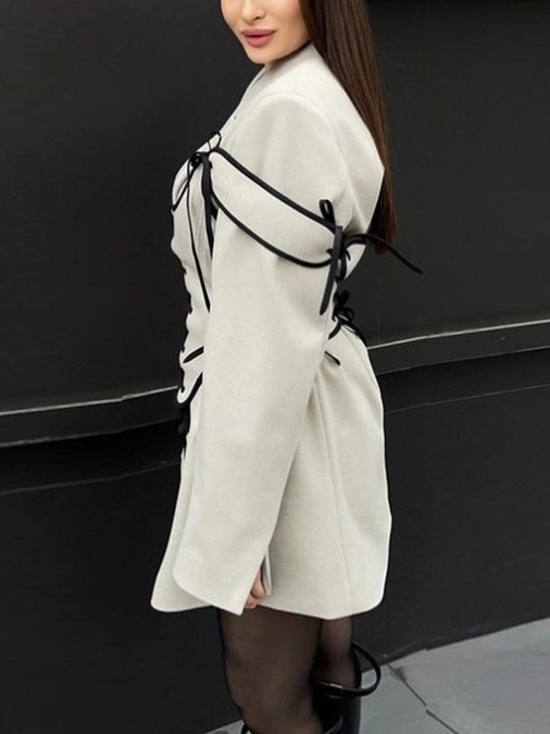 2pcs Tweed Jacket Bandage Waistcoat Set