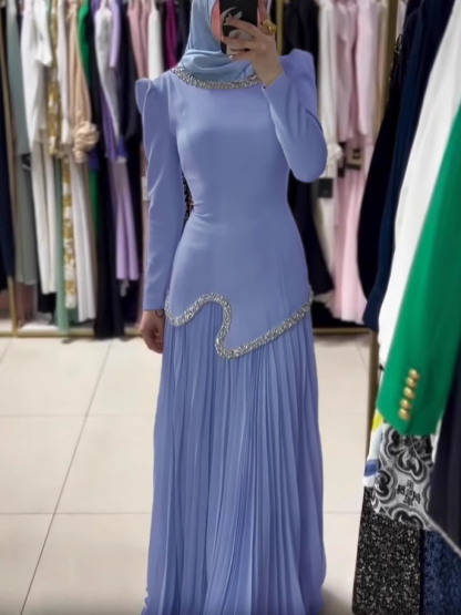 Rhinestone-embellished Crinkle Dress Set