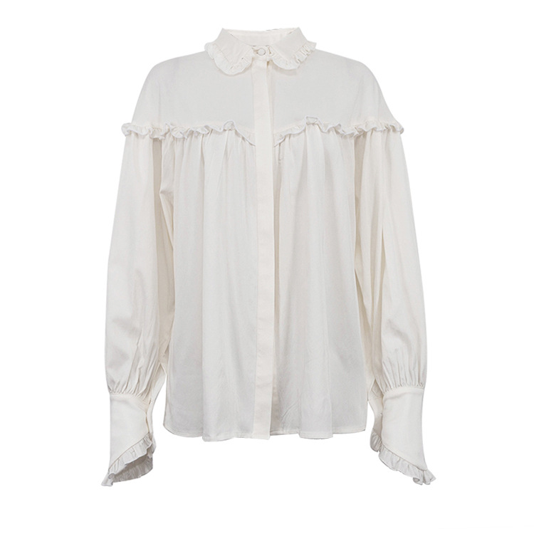 Lantern-sleeved Lace Shirt