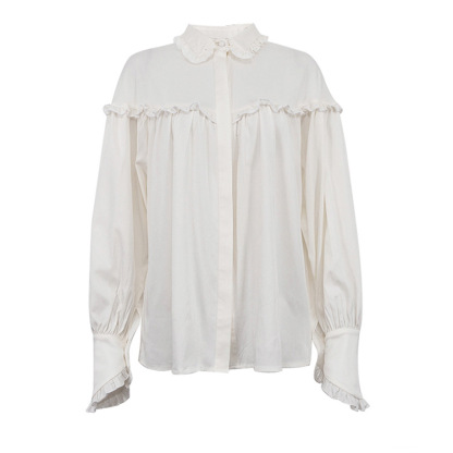 Lantern-sleeved Lace Shirt