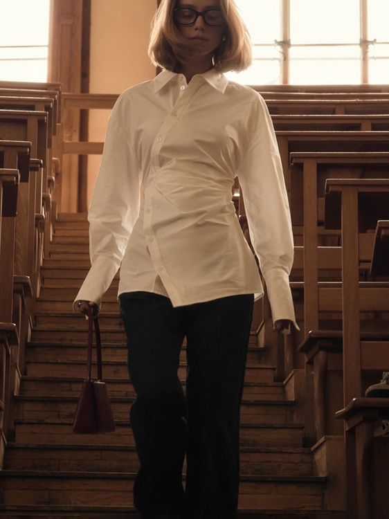 Waist-cinching Irregular Shirt