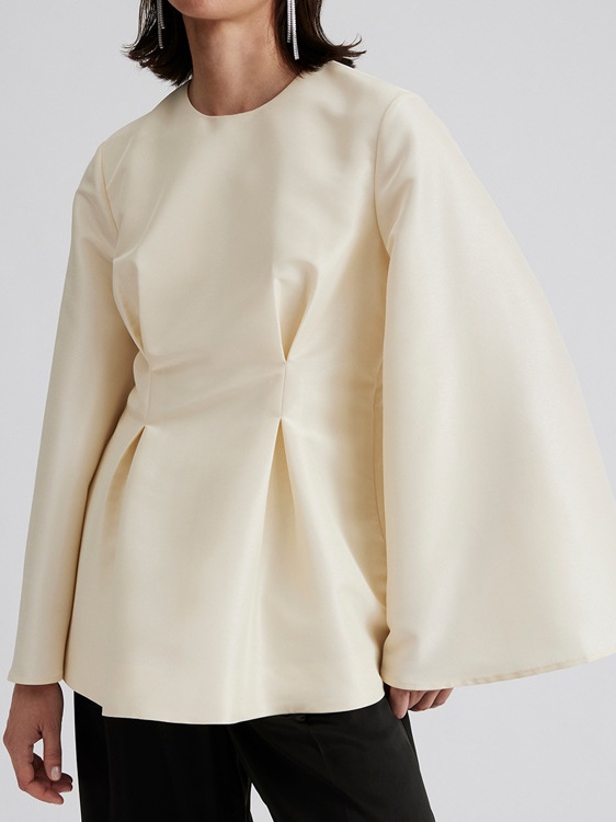 Pleated Satin French Top