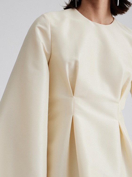 Pleated Satin French Top