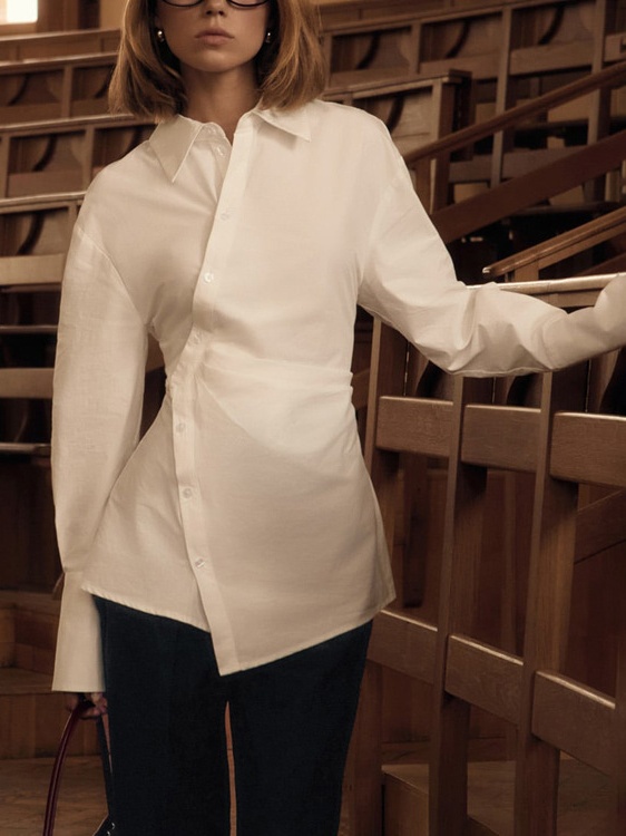 Waist-cinching Irregular Shirt