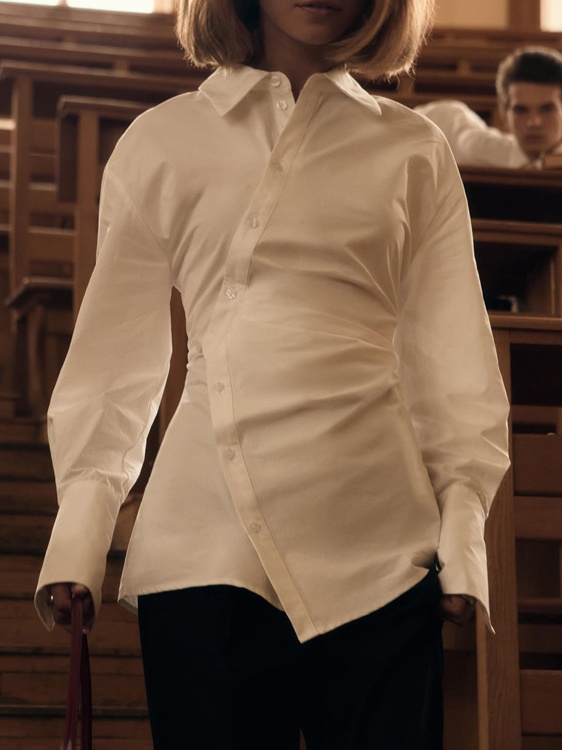 Waist-cinching Irregular Shirt