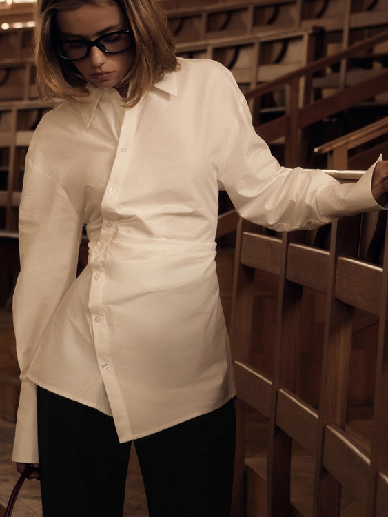 Waist-cinching Irregular Shirt