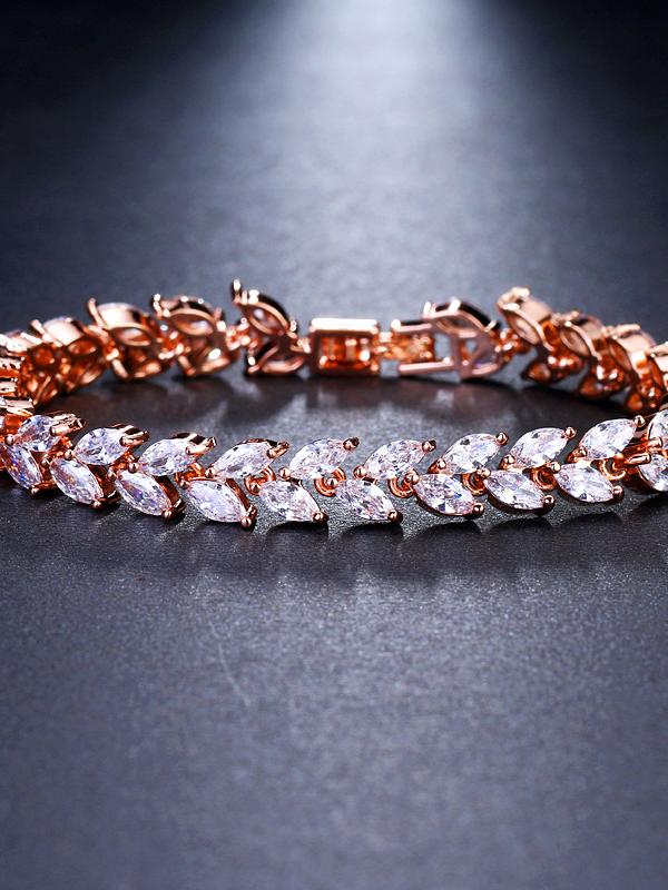  Leaf Bracelet with Diamonds and Zirconia Bracelet