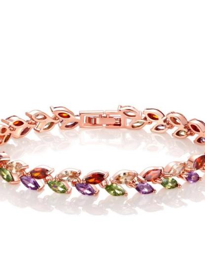  Leaf Bracelet with Diamonds and Zirconia Bracelet