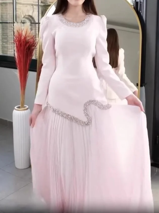 Rhinestone-embellished Crinkle Dress Set